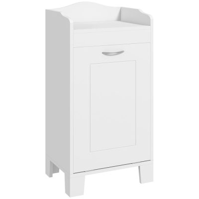 Bathroom Hamper 15.5"x12"x31" Oak White