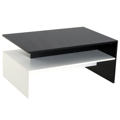 Coffee Table 35.5" x 23.5" x 16.5" Black+White