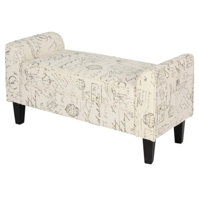 Armed Bench 42.25"x17.25"Wx21.75" Beige