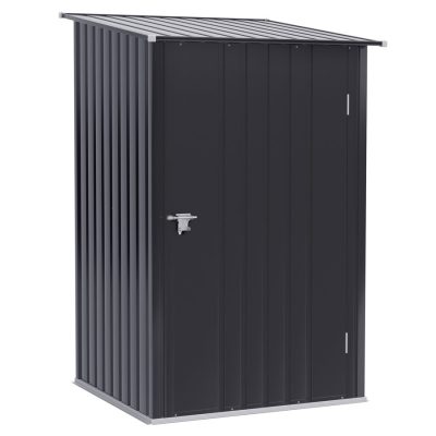 Garden Storage Shed 39.25" x 40.5" x 63" Dark Gray