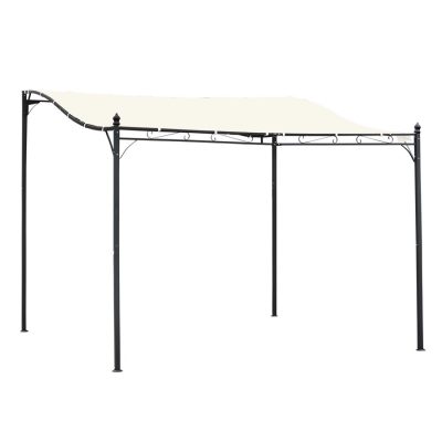 Pergola Gazebo 9.7 x 9.7 x 8.2 Cream White