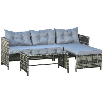 3 Piece Chat Set 24.5" x 48.75" x 24.5" Light Grey