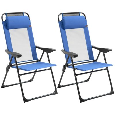 Folding Chair Set 24.5"x27.5"x43" Blue