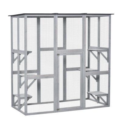 Cat Cage 71"  x 38.5"  x 71" Grey