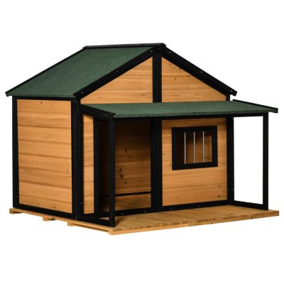 Dog Kennel House 50" x 44" x 43" Yellow